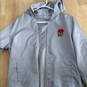 Men’s Windbreaker Hoodie With Rose Emblem